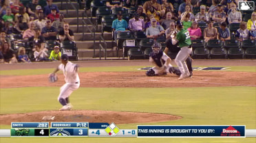 Tanner Smith doubles (4) on a sharp line drive to center fielder Daniel Lopez. Tate Southisene scores. Alex Lodise scores. Tanner Smith out at 3rd on the throw, center fielder Daniel Lopez to second baseman Connor Rasmussen to third baseman Josh Hammond.