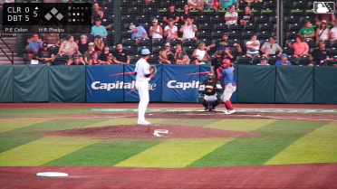 Robert Phelps triples (1) on a soft line drive to center fielder Kyle Henley, deflected by right fielder Arnaldo Lantigua.
