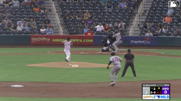 Keyber Rodriguez singles on a fly ball to left fielder Sterlin Thompson. Cooper Johnson scores.