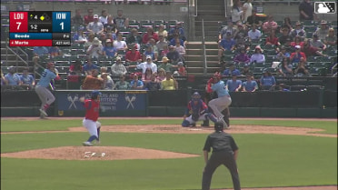 Noelvi Marte singles on a ground ball to left fielder Justin Dean. Héctor Rodríguez scores.