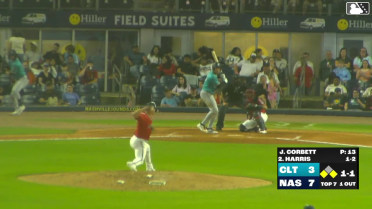 Dustin Harris singles on a ground ball to center fielder Luis Lara. Dru Baker scores. Darren Baker to 3rd.