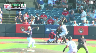 Yordany De Los Santos hits a ground-rule double (13) on a fly ball to left-center field. Edward Florentino scores.