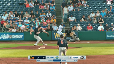John Rave homers (10) on a fly ball to right field.