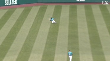 Taylor Trammell makes a smooth sliding catch