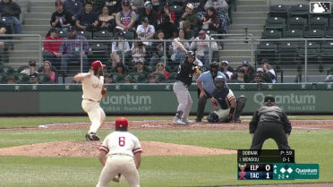 Nate Mondou out on a sacrifice fly to center fielder Rhylan Thomas. Marcos Castañon scores.