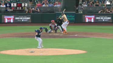 Jonah Cox homers (1) on a fly ball to left field.