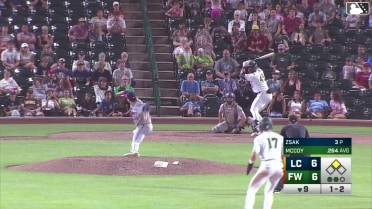 Alex McCoy singles on a ground ball to left fielder Tommy Hawke. Ryan Wideman scores.