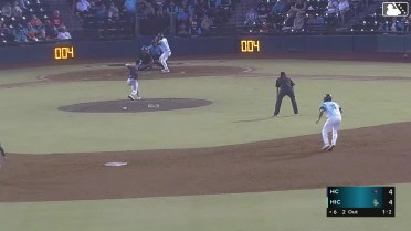 Yolfran Castillo singles on a ground ball to second baseman Jonathan Martinez. Luis Marquez scores. Curley Martha scores. Throwing error by second baseman Jonathan Martinez.