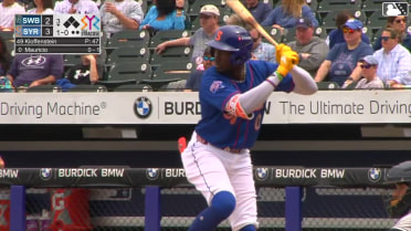 Ronny Mauricio homers (3) on a fly ball to center field.