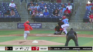 Ronny Cruz singles on a fly ball to right fielder Junior Aybar. Luke Dickerson scores.