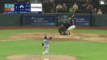 Denzel Clarke triples (1) on a sharp line drive to center fielder Jake Meyers. Drew Swift scores.