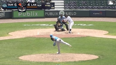 Sergio Tapia out on a sacrifice fly to center fielder Willy Montero. Jude Warwick scores.