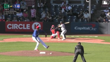 Jancel Villarroel singles on a ground ball to center fielder Sam Shaw. Carlos Gutierrez scores.