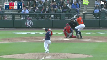 DJ Gladney homers (1) on a line drive to left center field.