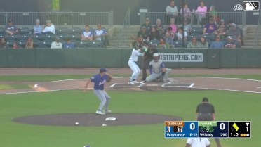 Brett Wisely singles on a line drive to center fielder Homer Bush Jr. Jim Jarvis scores. Rowdy Tellez to 2nd.