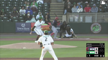 Bryan Torres triples (1) on a line drive to left fielder Willy Vasquez.