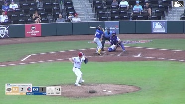 Josh Adamczewski homers (2) on a fly ball to right field.