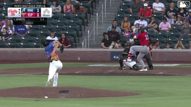 Danny Serretti homers (2) on a fly ball to center field.