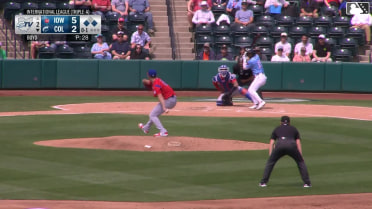 Dayan Frias out on a sacrifice fly to center fielder Brett Bateman. Kody Huff scores.