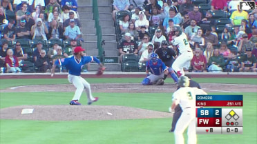 Lamar King Jr. singles on a line drive to left fielder Jose Escobar. Kasen Wells scores. Lamar King Jr. to 2nd.