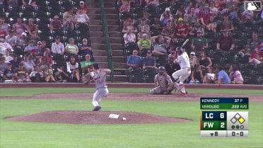 Rosman Verdugo triples (2) on a line drive to right fielder Juneiker Caceres. Kavares Tears scores.