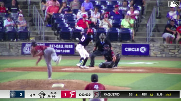 Cristhian Vaquero triples (1) on a ground ball to right fielder Pedro Ibarguen. Dashyll Tejeda scores.