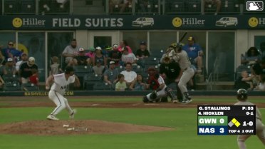 Brewer Hicklen doubles (6) on a sharp line drive to left fielder Luis Matos. Luke Williams scores. Brett Wisely to 3rd.