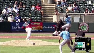 Korey Lee homers (17) on a fly ball to left center field. Dru Baker scores.