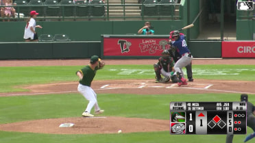 Jose Meza singles on a soft line drive to right fielder Rodney Green Jr. Emil Morales scores.