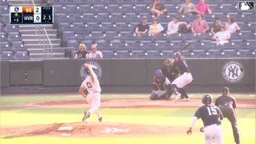 Cole Gabrielson doubles (4) on a line drive to center fielder Aidan Smith. Camden Troyer scores.