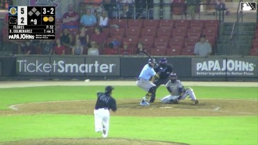 Anthony Flores strikes out his fourth batter