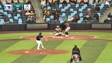 Dakota Jordan doubles (6) on a sharp line drive to right fielder Trent Youngblood. Gavin Kilen scores.