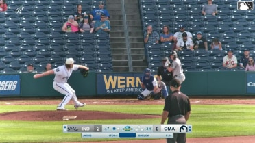 Mike Jarvis homers (1) on a fly ball to left field.