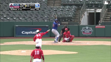 Xavier Isaac homers (2) on a fly ball to left center field. Austin Slater scores.