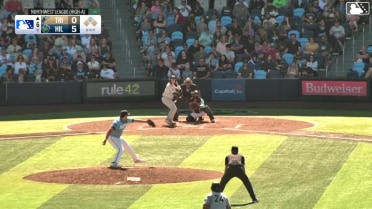 Peter Burns out on a sacrifice fly to center fielder Jakey Josepha. Ryland Zaborowski scores.