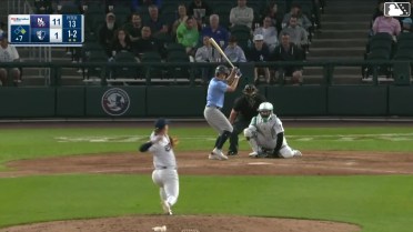 Jay Harry homers (6) on a fly ball to right field. Eddie Micheletti Jr. scores.