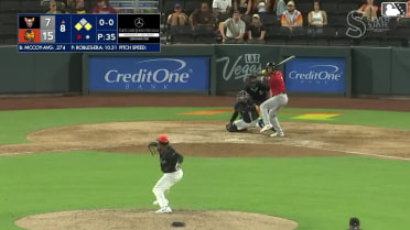 Mason McCoy out on a sacrifice fly to left fielder Michael Stefanic. Nick Solak scores.