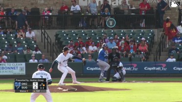 James Tibbs III strikes out swinging and Zach Ehrhard caught stealing 2nd, catcher Carlos Pérez to shortstop Jax Biggers to catcher Carlos Pérez.