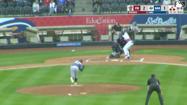 Druw Jones doubles (1) on a ground ball to right fielder Orlando Martinez. Gavin Conticello scores. Manuel Pena to 3rd.