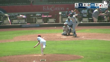 Alex McCoy singles on a sharp line drive to left fielder Angel Ortiz. Oswaldo Linares scores.