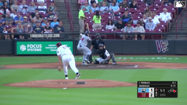 Cannon Peebles homers (2) on a fly ball to center field. Jeffrey Mercedes scores.