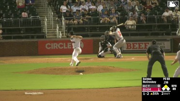 Mac McCroskey triples (1) on a line drive to left fielder Samuel Zavala. Jake Thompson scores.