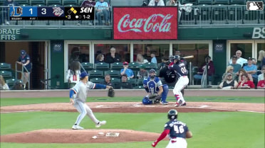Christian Cairo lines into a double play, shortstop Raynel Delgado to second baseman Carlos Colmenarez. Bryan De La Cruz out at 2nd.