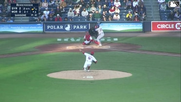 Christian Arroyo singles on a ground ball to third baseman Anthony Seigler. Ji Hwan Bae scores.
