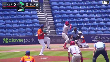 Nathan Humphreys doubles (9) on a sharp line drive to right fielder Yohairo Cuevas. Juan Villavicencio scores. Griffin Burkholder to 3rd.