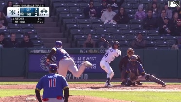 Dominic Fletcher doubles (1) on a ground ball to right fielder Alan Roden. Enmanuel Valdez scores. Esmerlyn Valdez to 3rd.