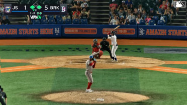 Trey Snyder singles on a line drive to left fielder Carter Mathison. Antonio Jimenez scores. Chase Meggers to 2nd.