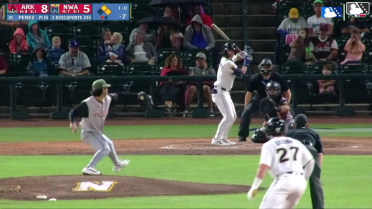Carson Roccaforte doubles (7) on a sharp line drive to center fielder Bill Knight. Canyon Brown scores. Justin Johnson scores.