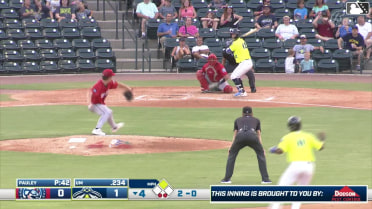 Hyungchan Um singles on a ground ball to left fielder Nick McLain. Yandel Ricardo scores. Hyungchan Um to 2nd. Hyungchan Um advances to 2nd, on a fielding error by center fielder Jaden Fauske.