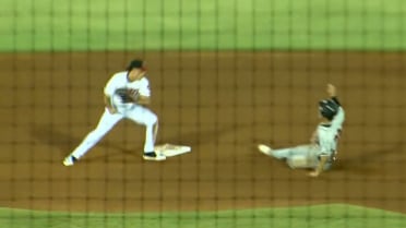 Colin Yeaman steals second base
